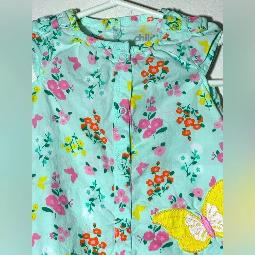 Carters Floral Baby Spring Romper with Butterfly 100% Cotton Size 0-3 months